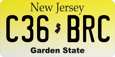 NJ license plate C36BRC