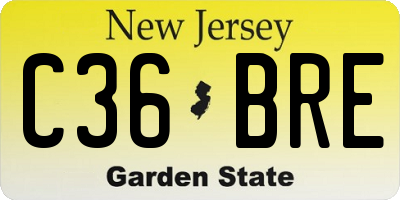 NJ license plate C36BRE