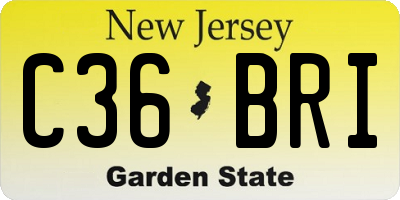 NJ license plate C36BRI
