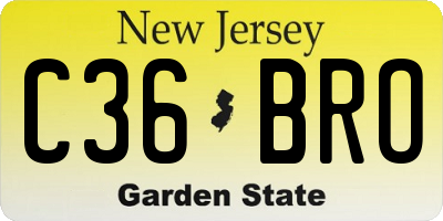 NJ license plate C36BRO