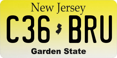 NJ license plate C36BRU