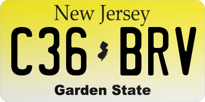 NJ license plate C36BRV
