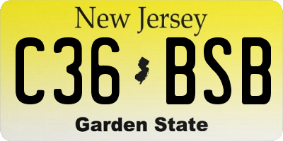 NJ license plate C36BSB