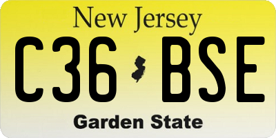 NJ license plate C36BSE