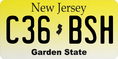 NJ license plate C36BSH