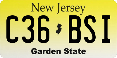 NJ license plate C36BSI