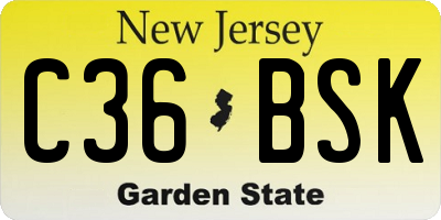 NJ license plate C36BSK