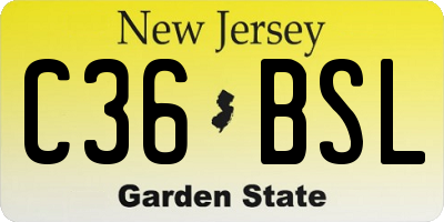 NJ license plate C36BSL