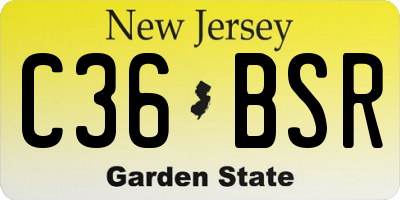NJ license plate C36BSR