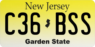NJ license plate C36BSS