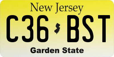 NJ license plate C36BST