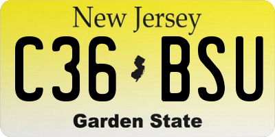 NJ license plate C36BSU