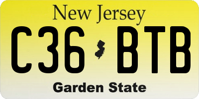 NJ license plate C36BTB