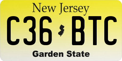 NJ license plate C36BTC