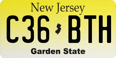 NJ license plate C36BTH