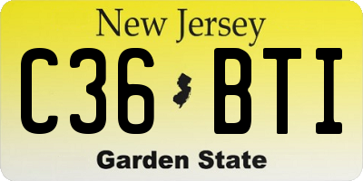 NJ license plate C36BTI