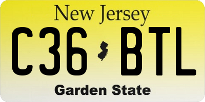 NJ license plate C36BTL