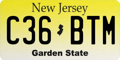 NJ license plate C36BTM