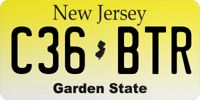 NJ license plate C36BTR