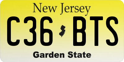 NJ license plate C36BTS