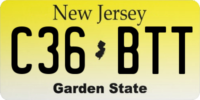 NJ license plate C36BTT