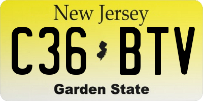 NJ license plate C36BTV