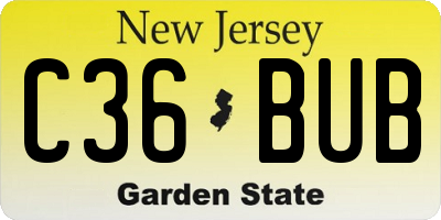 NJ license plate C36BUB
