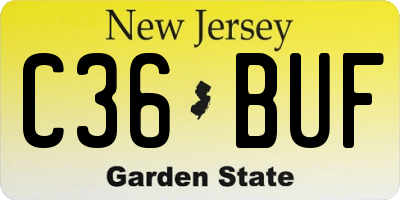 NJ license plate C36BUF