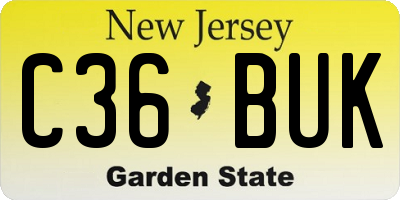 NJ license plate C36BUK