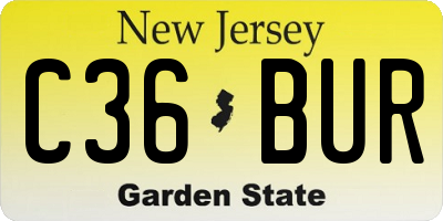 NJ license plate C36BUR