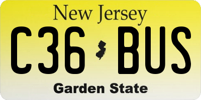 NJ license plate C36BUS
