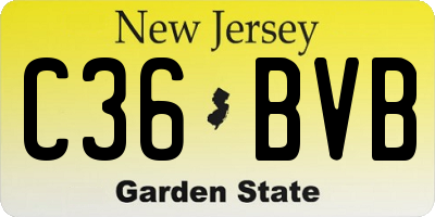 NJ license plate C36BVB