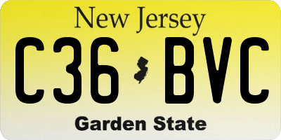 NJ license plate C36BVC