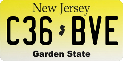 NJ license plate C36BVE