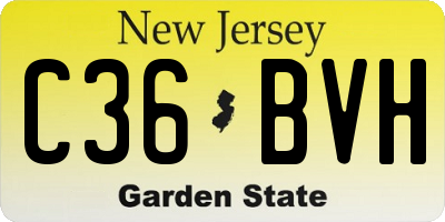NJ license plate C36BVH