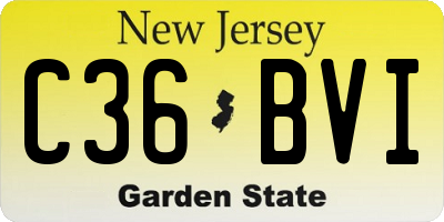 NJ license plate C36BVI