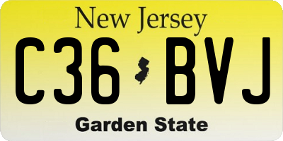 NJ license plate C36BVJ