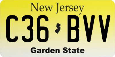 NJ license plate C36BVV