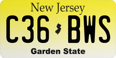 NJ license plate C36BWS
