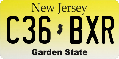 NJ license plate C36BXR