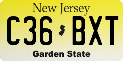 NJ license plate C36BXT
