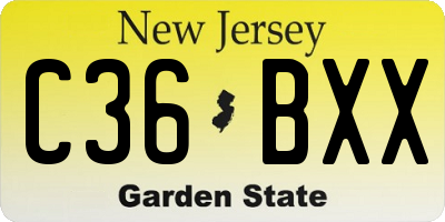NJ license plate C36BXX