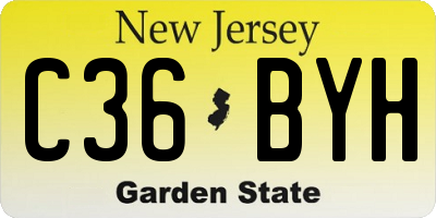NJ license plate C36BYH