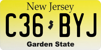 NJ license plate C36BYJ