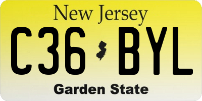 NJ license plate C36BYL
