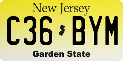 NJ license plate C36BYM