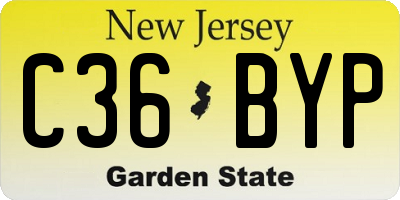 NJ license plate C36BYP