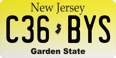 NJ license plate C36BYS