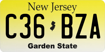 NJ license plate C36BZA