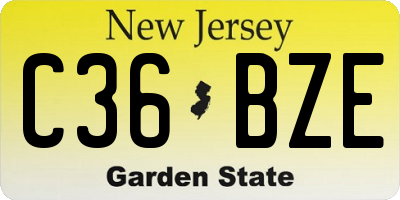 NJ license plate C36BZE